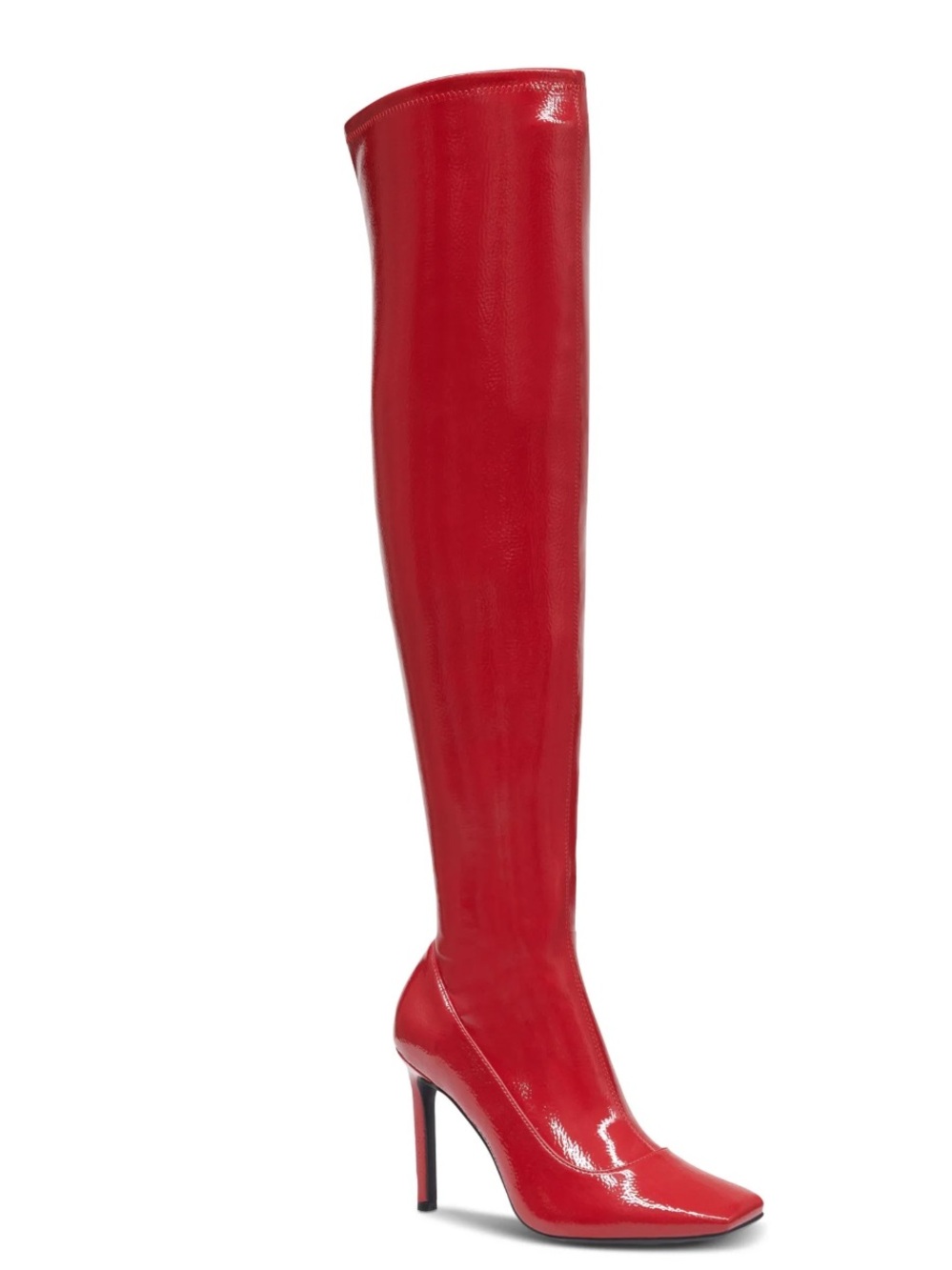 BRAND NEW INC  Red Square Toe Stiletto Zip-Up Dress Boots 9M Patent Leather